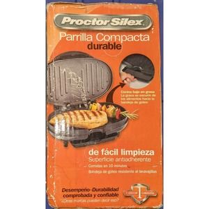 ELECTRIC GRILL NON-STICK SURFACE COMPACT DURABLE Proctor Silex 2518P